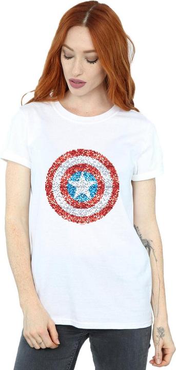 Immagine prodotto Captain America Pixelated Shield Maglietta Ampia Donna (XXL)