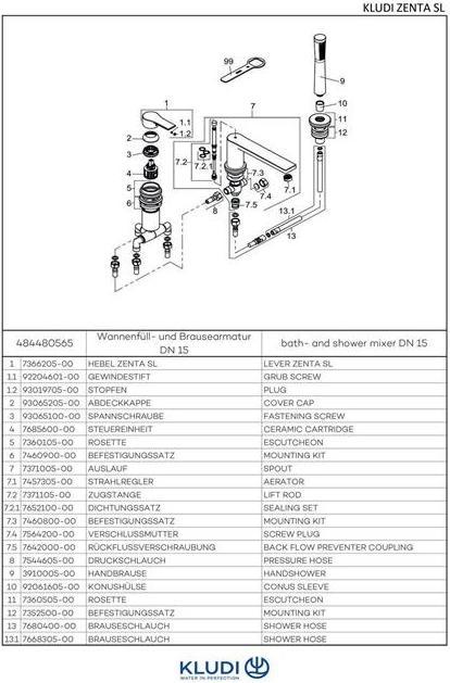 Produktbild Kludi WF ZENTA SL u Brause-EHM Dreiloch DN 15 chr