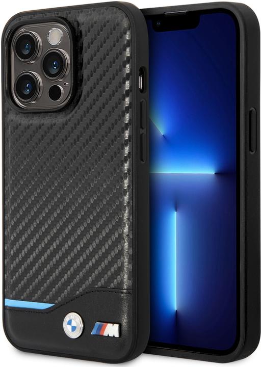 Image du produit BMW Étui BMHCP14L22NBCK iPhone 14 Pro 6,1" czarny/black Leather Carbon (Apple iPhone 14 Pro)