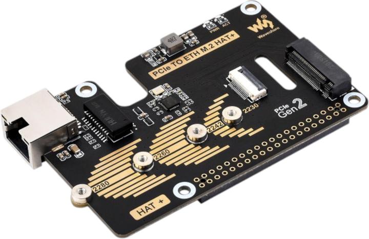 Produktbild WaveShare PCIe auf Gigabit ETH und M.2 HAT+ für Raspberry Pi 5