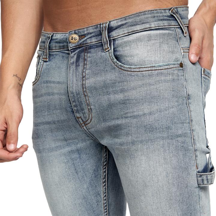 Actual product image Crosshatch Mens Carpenter Denim Vintage Shorts (34)
