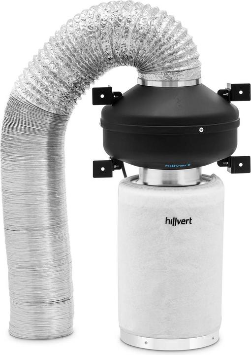 Produktbild Hillvert Abluftset Aktivkohlefilter, Rohrventilator, Abluftschlauch Ø 130 mm Auslass