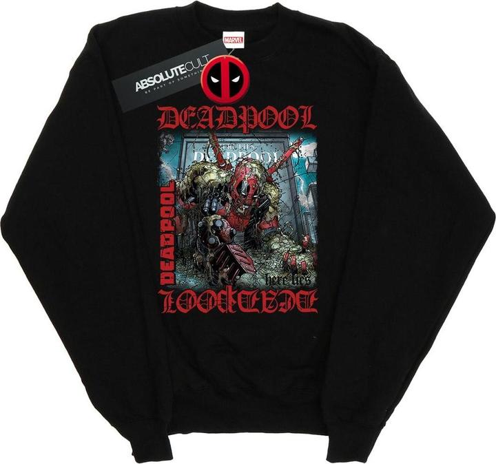Actual product image Womens/Ladies Deadpool Here Lies Deadpool Sweatshirt (S)