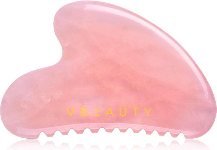VBEAUTY Gua Sha Mit Zähnen Massagestein Aus Rosenquarz