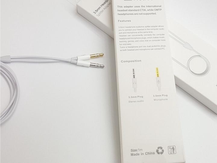 Immagine prodotto PowerGuard Microfono Cuffia CTIA Adattatore splitter per cuffie doppio da 3,5 mm