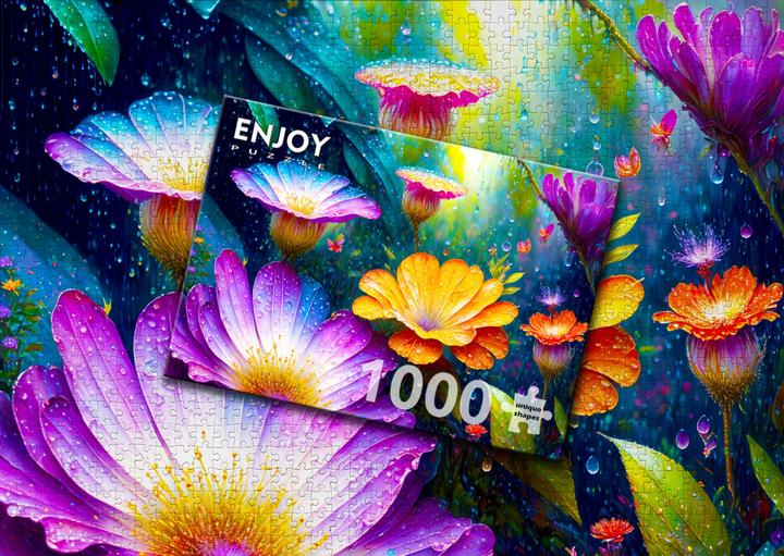 Actual product image Enjoy Puzzle Puzzle 1000 pieces - Flowers in the Rain (1000 pieces)