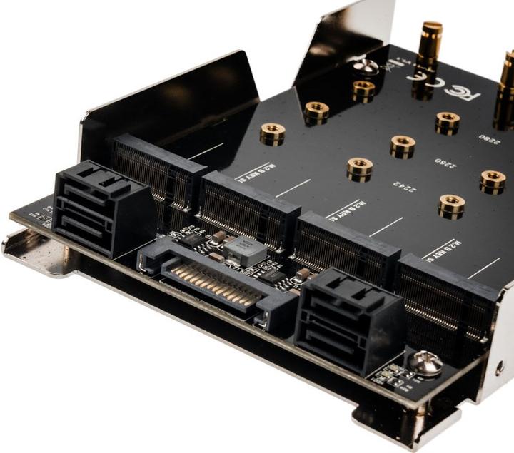 Image du produit Silverstone SDP11 - Adaptateur de baie de disque - 3,5" à 4 x M.2 (8,9 cm à 4 x M.2)