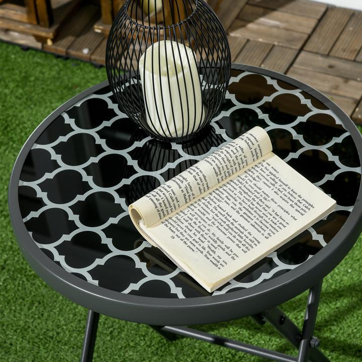 Image du produit Outsunny Table d'appoint ronde avec fonction de pliage