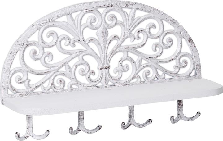 Relaxdays Hallway Coat Rack with Shelf, Antique Design