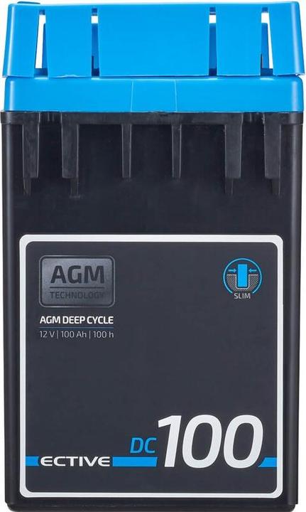 Immagine prodotto Ective Batteria AGM 100Ah 12V Deep Cycle Slim con terminale anteriore Batteria di alimentazione Batteria (12 V, 100 Ah)