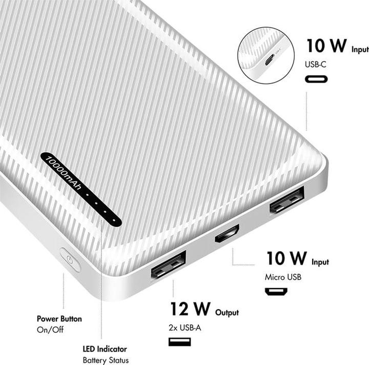 Produktbild LogiLink POWERBANK PA0316, 10.000mAh, 2-fach USB-A Ausgang (10000 mAh, 12 W)