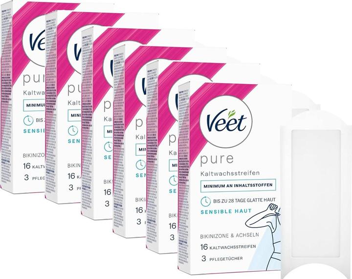 Actual product image Veet 6-pack of cold wax strips (8 ml, 6 x)