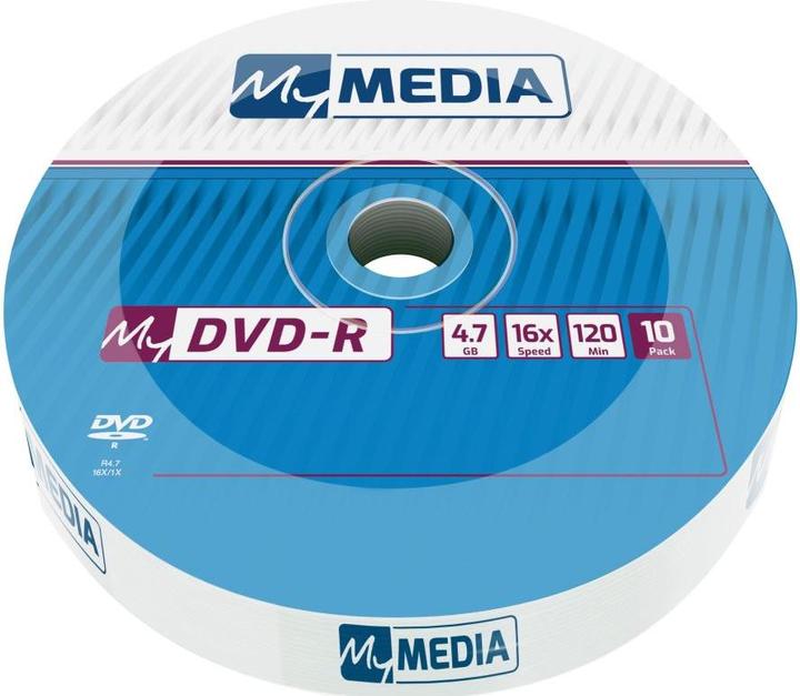 Immagine prodotto MyMedia 1x10 DVD-R 4.7GB 16x Velocità argento opaco Wrap (10 x)