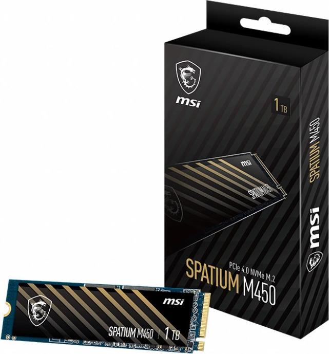 Produktbild MSI SPATIUM M450 PCIe 4.0 NVMe M.2 PCI Express 4.0 3D NAND (1000 GB, M.2 2280)