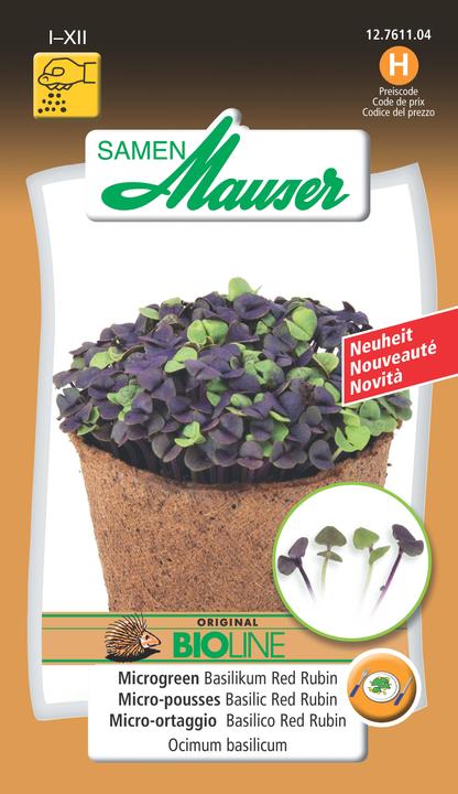 Image du produit Samen Mauser Microgreen Basil Red Ruby (Graines d'herbes aromatiques)