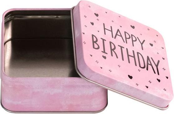 Produktbild miniSchoggi Geschenkdose Happy Birthday, 87 x 87 x 40 mm