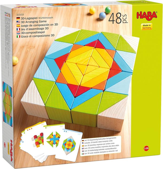 Produktbild Haba 3D-Legespiel Würfelmosaik (Deutsch, Italienisch, Französisch, Englisch)