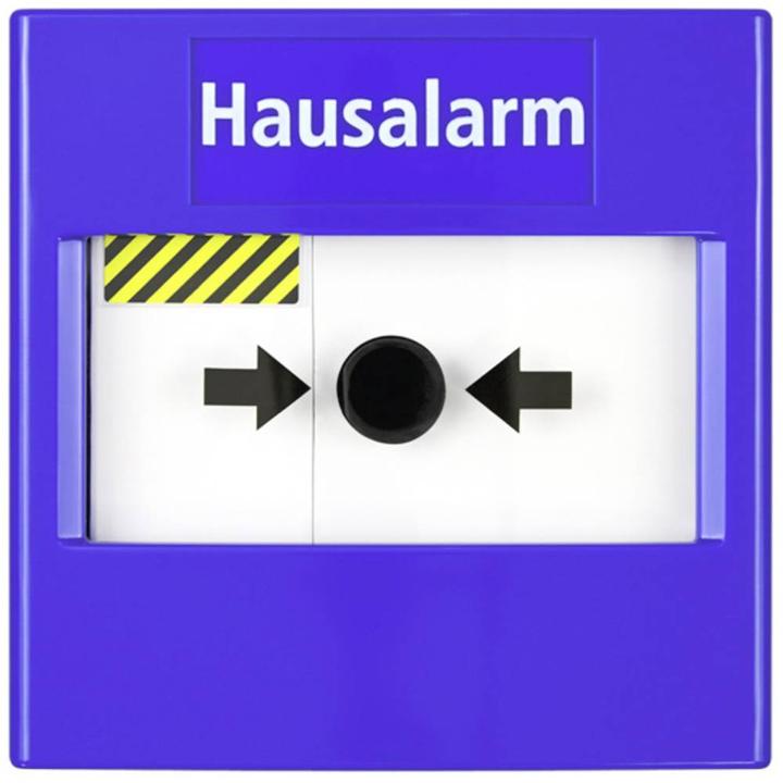 Produktbild Pentatech Druckknopfmelder blau, Aufschrift "Hausalarm"