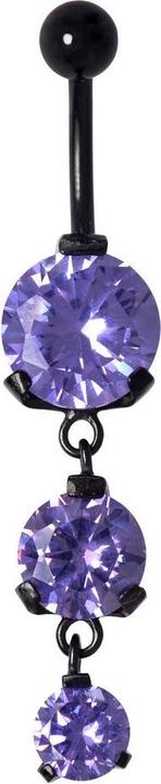 Actual product image Bijouteria Bellypiercing (Surgical steel 316L, PVD coating (black), Zirconia)