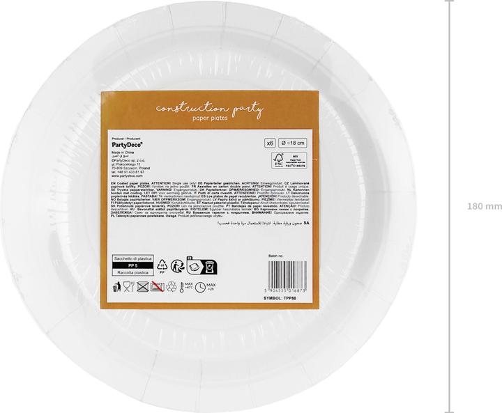 Produktbild Partydeco Einwegteller Baufahrzeuge (6 x)