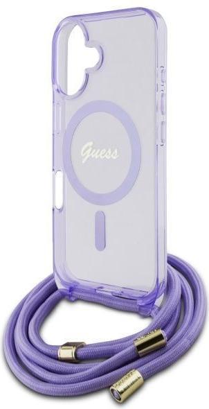 Immagine prodotto Guess GUHMP16SHCTSGNSU iPhone 16 6.1" fioletowy/viola custodia rigida Crossbody Cord Script MagSafe