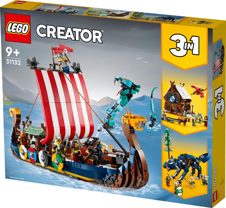Produktbild LEGO Wikingerschiff mit Midgardschlange (31132, LEGO Creator 3-in-1)