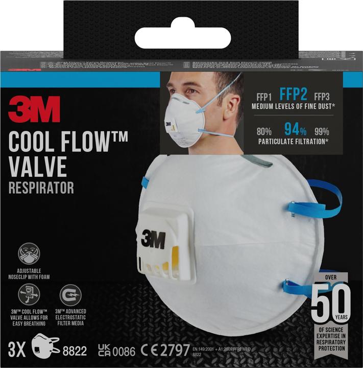 3M Masque anti-poussière confort 8822 (FFP2, 3 x)