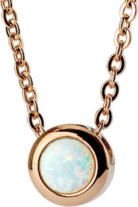 Image du produit Star Piercing Chaîne en or rose Pendentif opale blanche (sans laiton, Acier chirurgical 316L)
