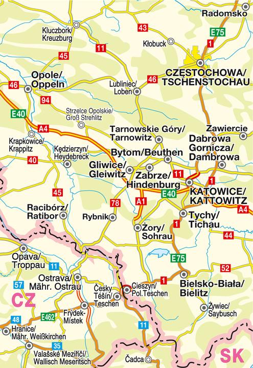 Actual product image Poland PL007. Upper Silesia 1 : 200 000. road map