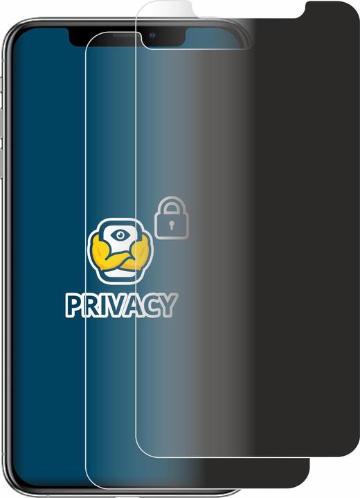 Productafbeelding BROTECT Anti-spionnetje privacyfolie Beschermfolie tegen blauw licht (2 Stuk, Apple iPhone XS Max)