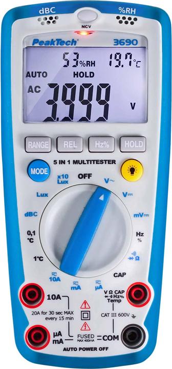 Immagine prodotto Peaktech P 3690 Multimetro digitale (CAT III 600V)