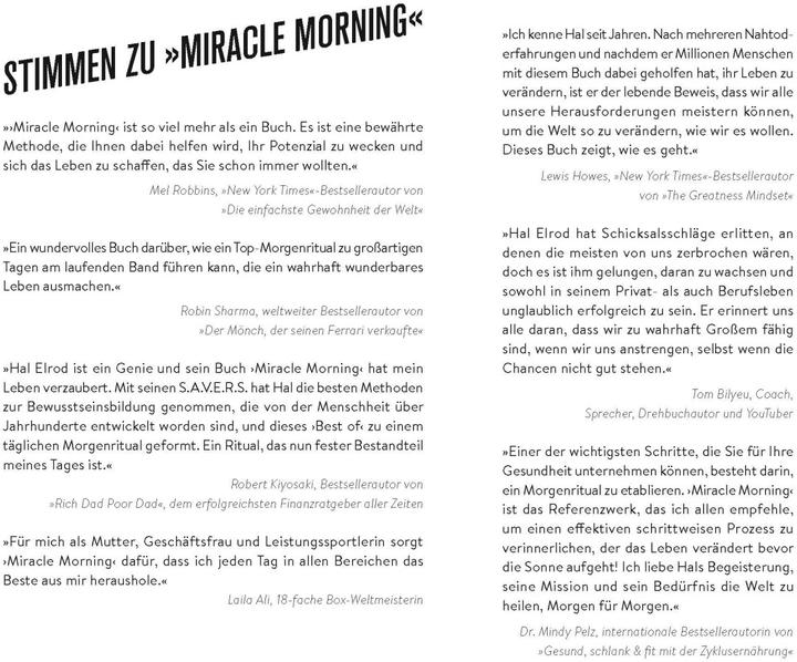 Produktbild Miracle Morning (Deutsch, Hal Elrod, Jochen Lehner, Robert T. Kiyosaki, 2023)
