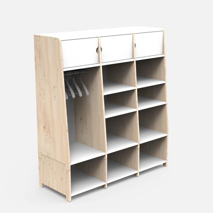 Immagine prodotto Mathy by Bols Armadio asimmetrico a tre colonne con tre unità basse (134 cm)