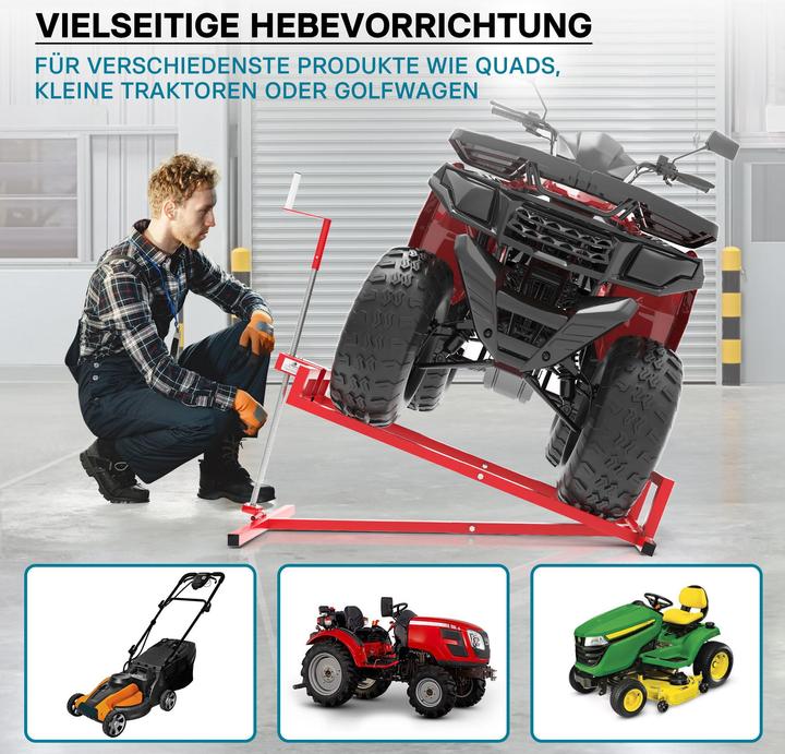 Image du produit Wiltec Nettoyage facile Cric lève Tracteur Tondeuse – Lève tondeuse Tondeuse Mowerlifter de 400kg max. (Tracteur de pelouse, Accessoires pour tracteurs)
