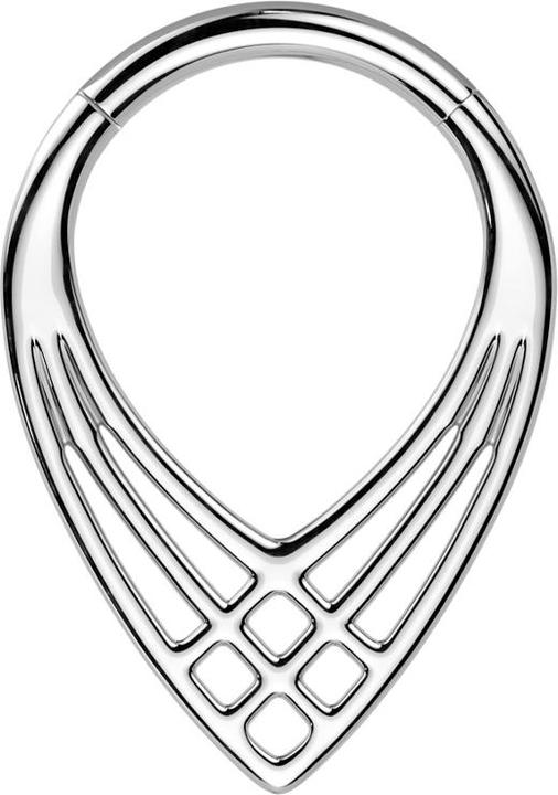Star Piercing Micro Segmentring klappbar silber drei Winkel gekreuzt (Titan G23)