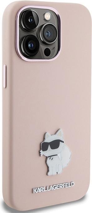 Immagine prodotto Karl Lagerfeld KLHCP15LSMHCNPP iPhone 15 Pro 6.1" różowy/rosa Silicone Choupette Metallo Pin (Apple iPhone 15 Pro)