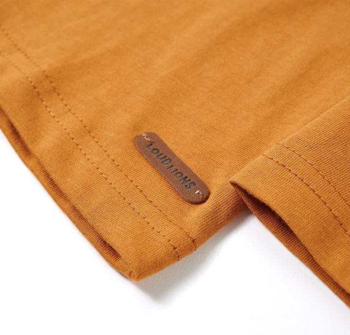 Image du produit VidaXL T-shirt manches longues enfant ocre foncé 128,Matière : 100 (128)
