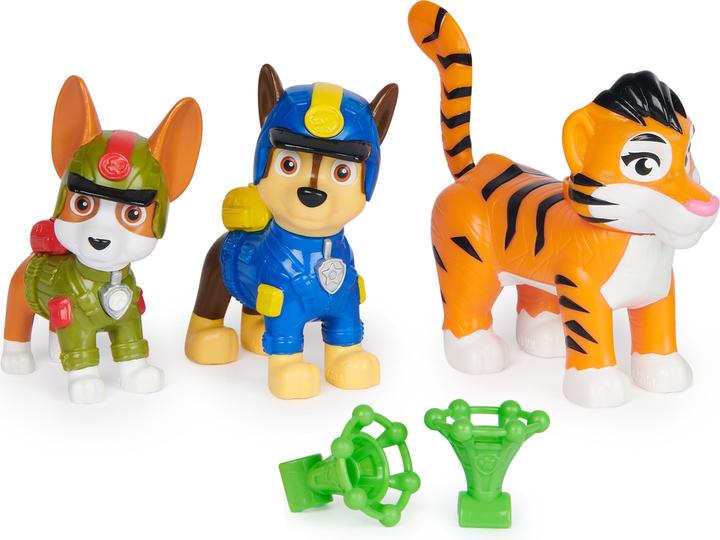Image du produit Spin Master PAW Patrol Jungle Pups, Figurines articulées Chase, Tracker & Tiger avec lance-projectile, jouets po