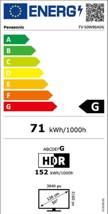 Energie-Label Panasonic TV-50W90AEG (50", LED, 4K, 2024)