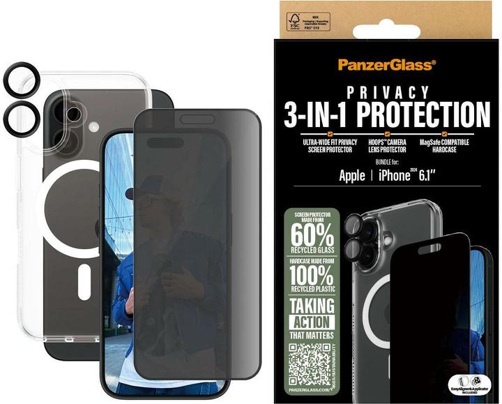 Productafbeelding PanzerGlass Privacy (1 Stuk, Apple iPhone 16)