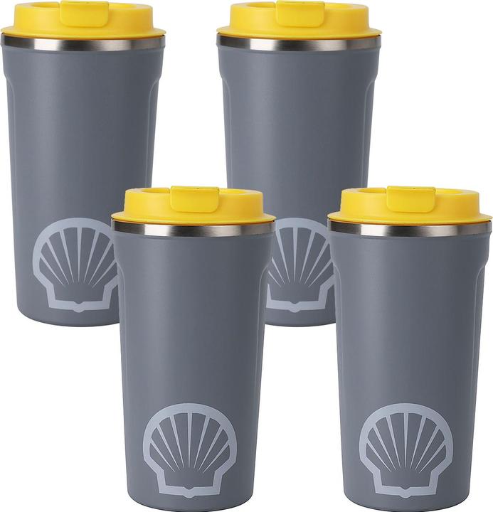 Immagine prodotto Rainx Set di 4 bicchieri con funzione isolante, coperchio in plastica, acciaio inox, 500 ml (0.50 l)