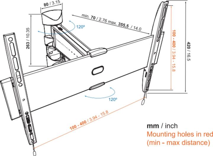 Immagine prodotto Vogels Base 25 M (Muro, 55", 30 kg)