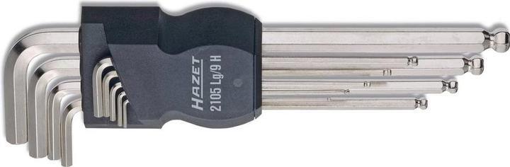 Actual product image HAZET Offset screwdriver set 2105LG/9H ∙ Inside hexagon profile ∙ 1,5 ∙ 2 ∙ 2,5 ∙ 3 ∙ 4 ∙ 5 ∙ 6 ∙ 8…