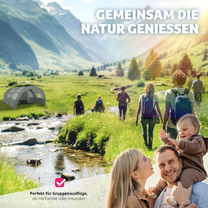 Image du produit tectake Roskilde (Tente tunnel, 7.50 kg, 6 personnes)