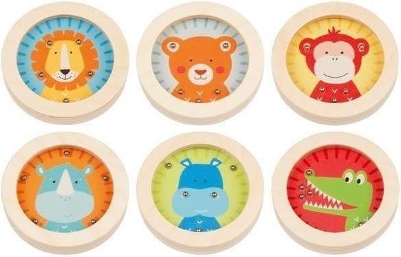 Actual product image Wooden patience game with steel balls, zoo