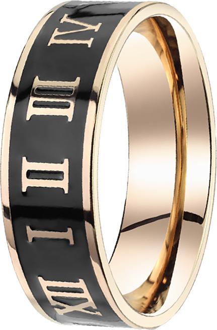 Star Piercing Ring rosegold Römische Zahlen (Chirurgenstahl 316L, ohne Messing)