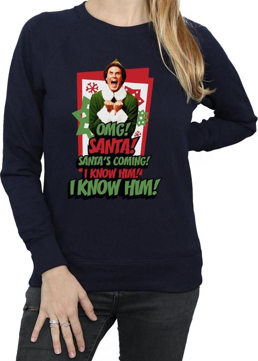 Actual product image Elf Womens/Ladies OMG Santa Sweatshirt (L)