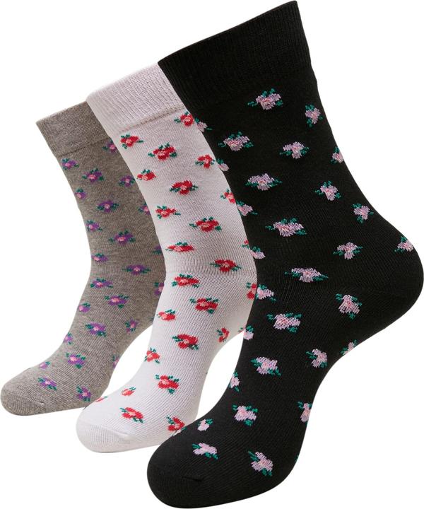 Urban Classics Recycled Yarn Flower Socks 3-Pack
