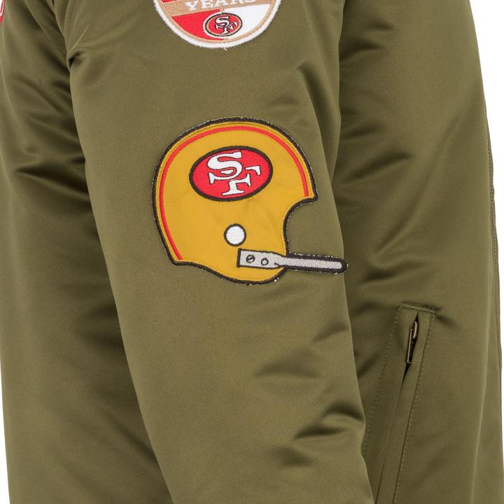 Actual product image Mitchell & Ness M&N Satin Bomber Jacket - PATCHES San Francisco 49ers - M (M)