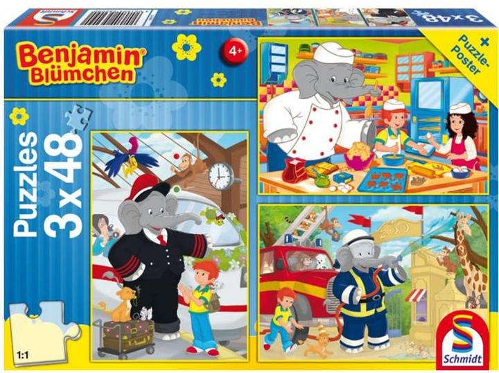 Produktbild Schmidt Spiele Benjamin Blümchen, Im Einsatz 3x48 Teile (144 Teile)